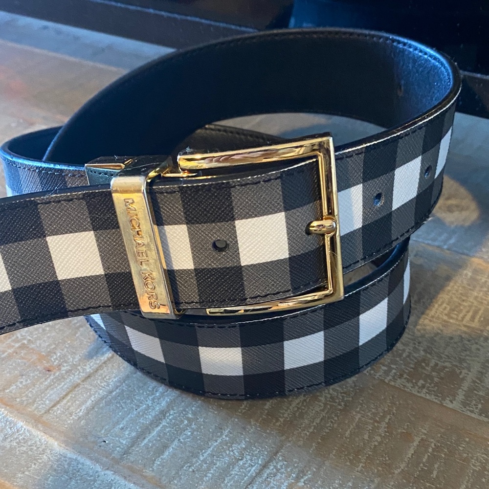 Michael Kors Black and White Checkered Belt woman’s